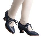 High-Heeled Shoes with Arch Support and Non-Slip Sole | Perfect for Autumn - Dark Blue