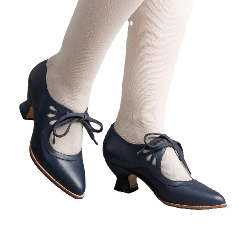 High-Heeled Shoes with Arch Support and Non-Slip Sole | Perfect for Autumn - Dark Blue