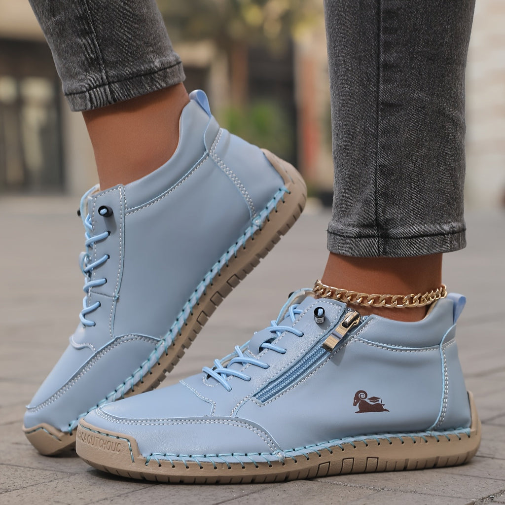 Women's Sneakers with Wide Toe Box and Supportive Sole - Light Blue