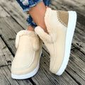 Women's Winter Fleece Ankle Boots, Warm Snow Boots with Anti Slip Sole