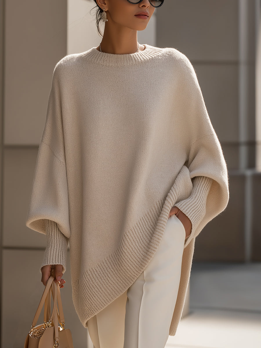 Women's Sweater with Soft Knit and Modern Cut - Beige