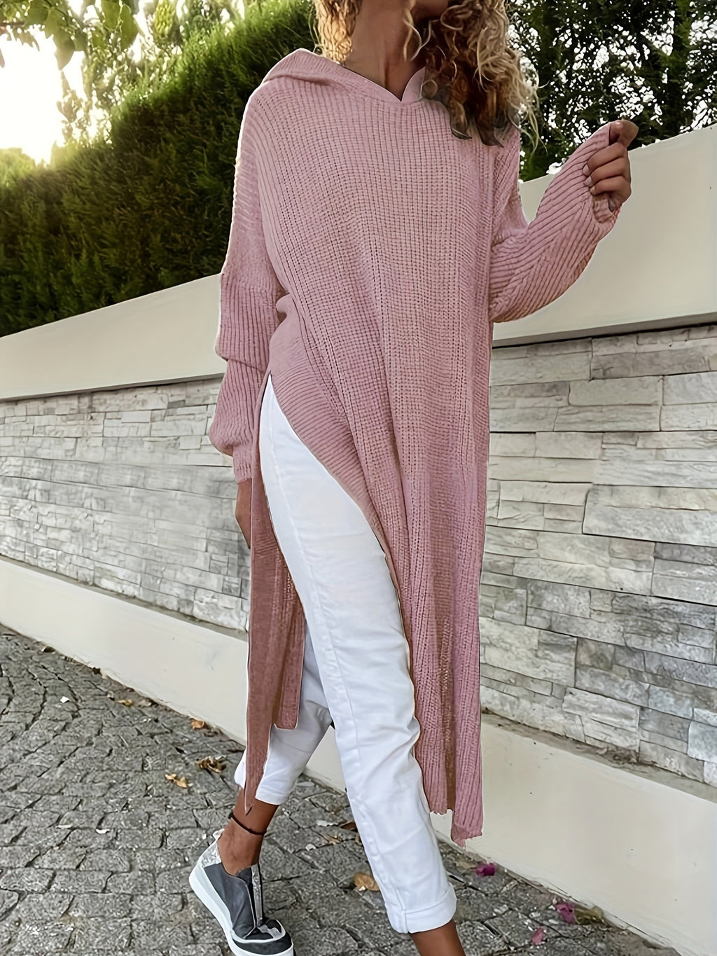 Plus Size, Autumn/Winter New Style Slit Long Sweater Dress