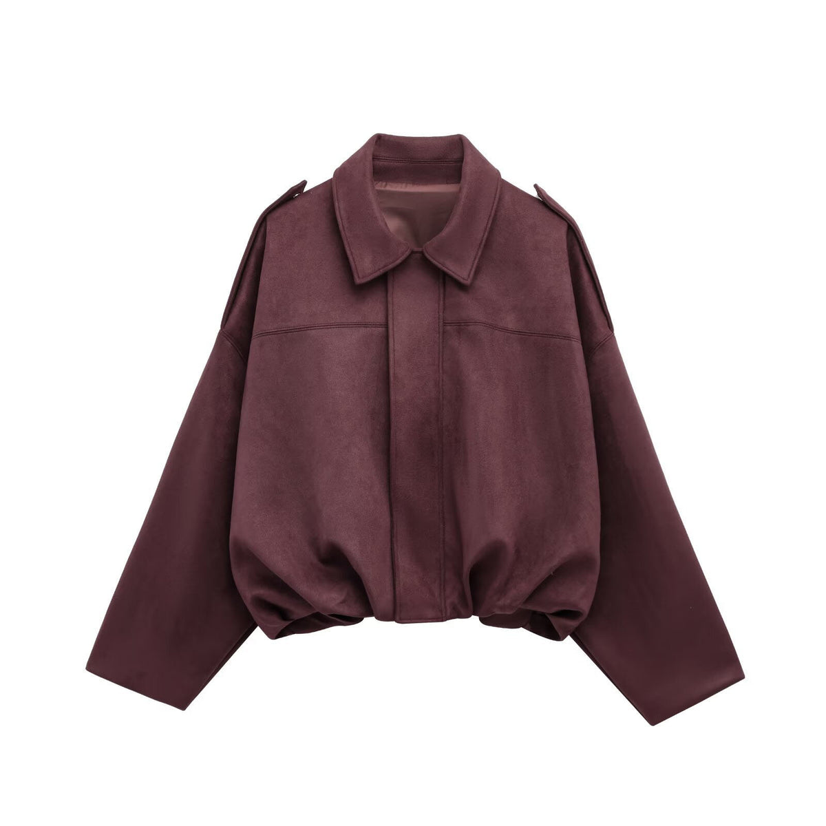 Chaqueta bomber corta y oversize con cremallera para mujer