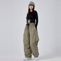 Women's Insulated Ski Pants with Breathable Design and Snow Protection - Army Green