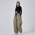 Women's Insulated Ski Pants with Breathable Design and Snow Protection - Army Green