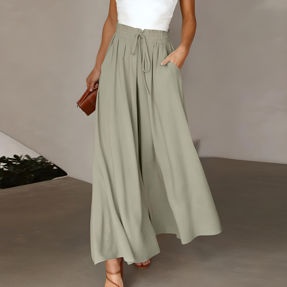 Women Effortlessly Chic Classic Wide Leg Pants