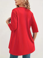 Elegant Plus Size Women's Open Front Cardigan | Stretch Half Sleeve Knit Cover Up