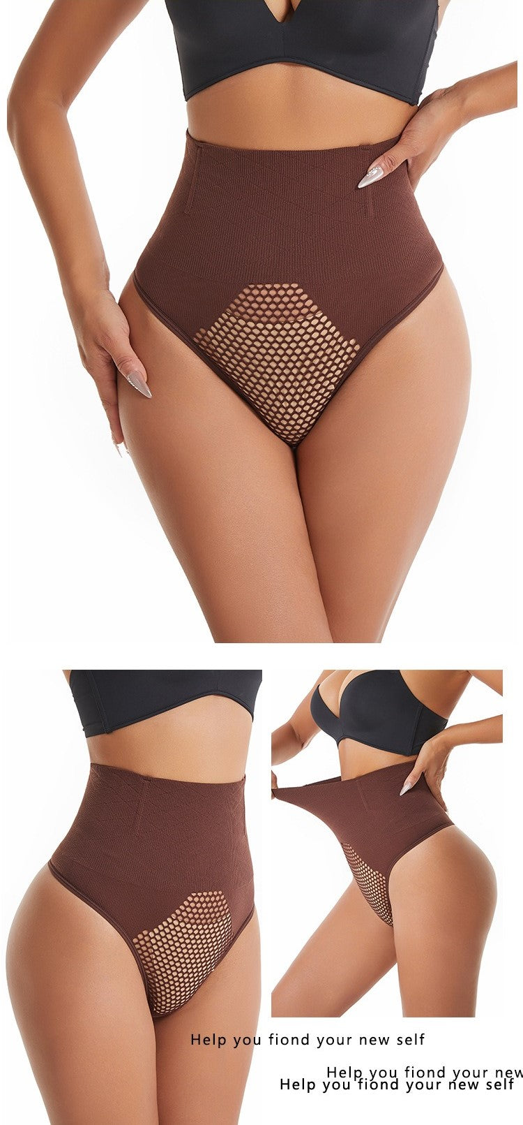 High Waist Mesh Shaping Thong