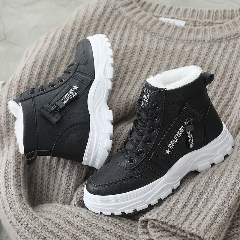 Damen-Winter-Sneaker mit Futter und dicker Sohle