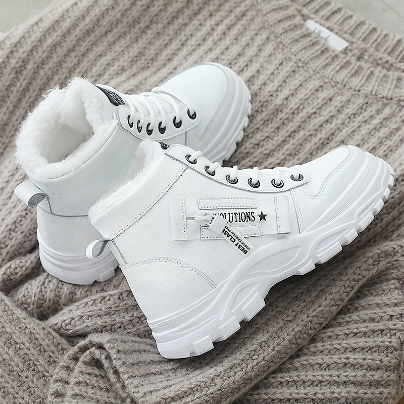 Damen-Winter-Sneaker mit Futter und dicker Sohle