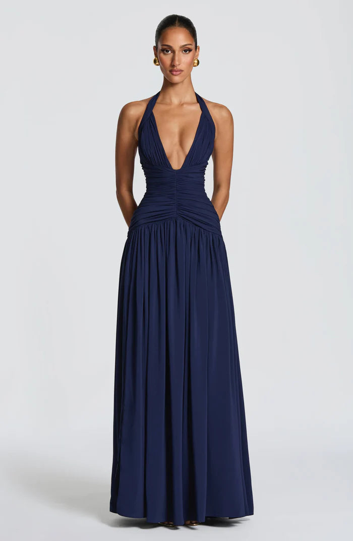 Sleeveless Women's Maxi Dress with a V Neck | Flowy Summer Dress