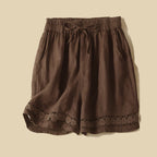 Women's Drawstring Waist Lace Trim Shorts