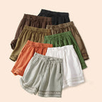 Women's Drawstring Waist Lace Trim Shorts