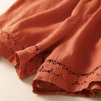 Women's Drawstring Waist Lace Trim Shorts