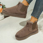 Damen Winter Stiefeletten mit dicker Sohle Warme Plateau Anti-Rutsch-Schneestiefel für den Alltag