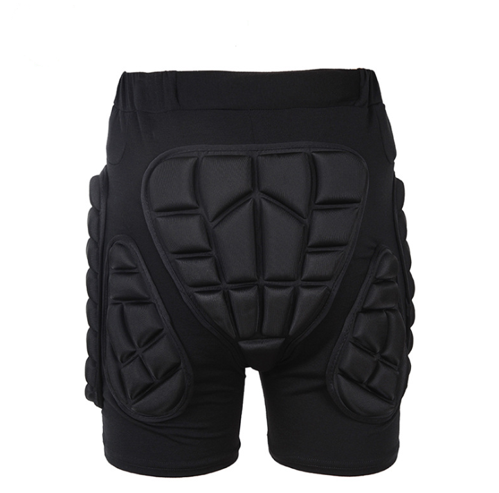 Men's & Women's Protective Sports Pants with Hip and Thigh Padding - Black