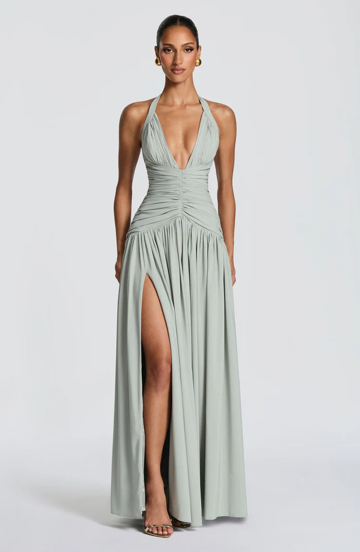 Sleeveless Women's Maxi Dress with a V Neck | Flowy Summer Dress