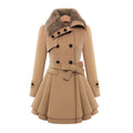 Pease - Mid-Length Winter Coat in Wool Blend for Women - Beige
