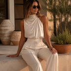 Silk Pleated Trouser Set - Unlock Effortless Elegance and All-Day Confidence