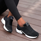 Women's Autumn Running Shoes with Cushioned Sole, Breathable Mesh and Lightweight Feel - Black