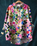 Autumn Blouse with Floral Print for Women - Lightweight Floral Blouse | Perfect for Everyday and Autumn Occasions - Floral 1