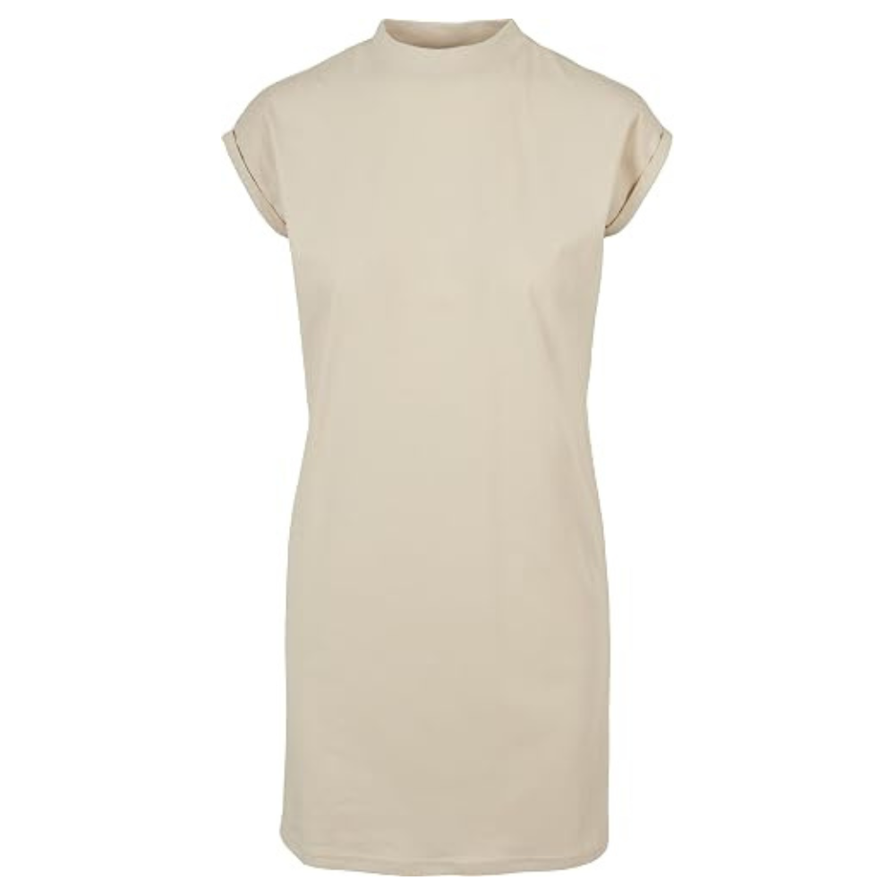 Sleeveless Turtleneck Summer Dress – Extended Shoulder for Women