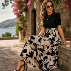 Women's Maxi Dress Floral Pattern High Waist A Line Summer | Lightweight Boho Dress
