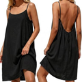 Backless Midi Summer Dress – Lightweight Strappy for Women