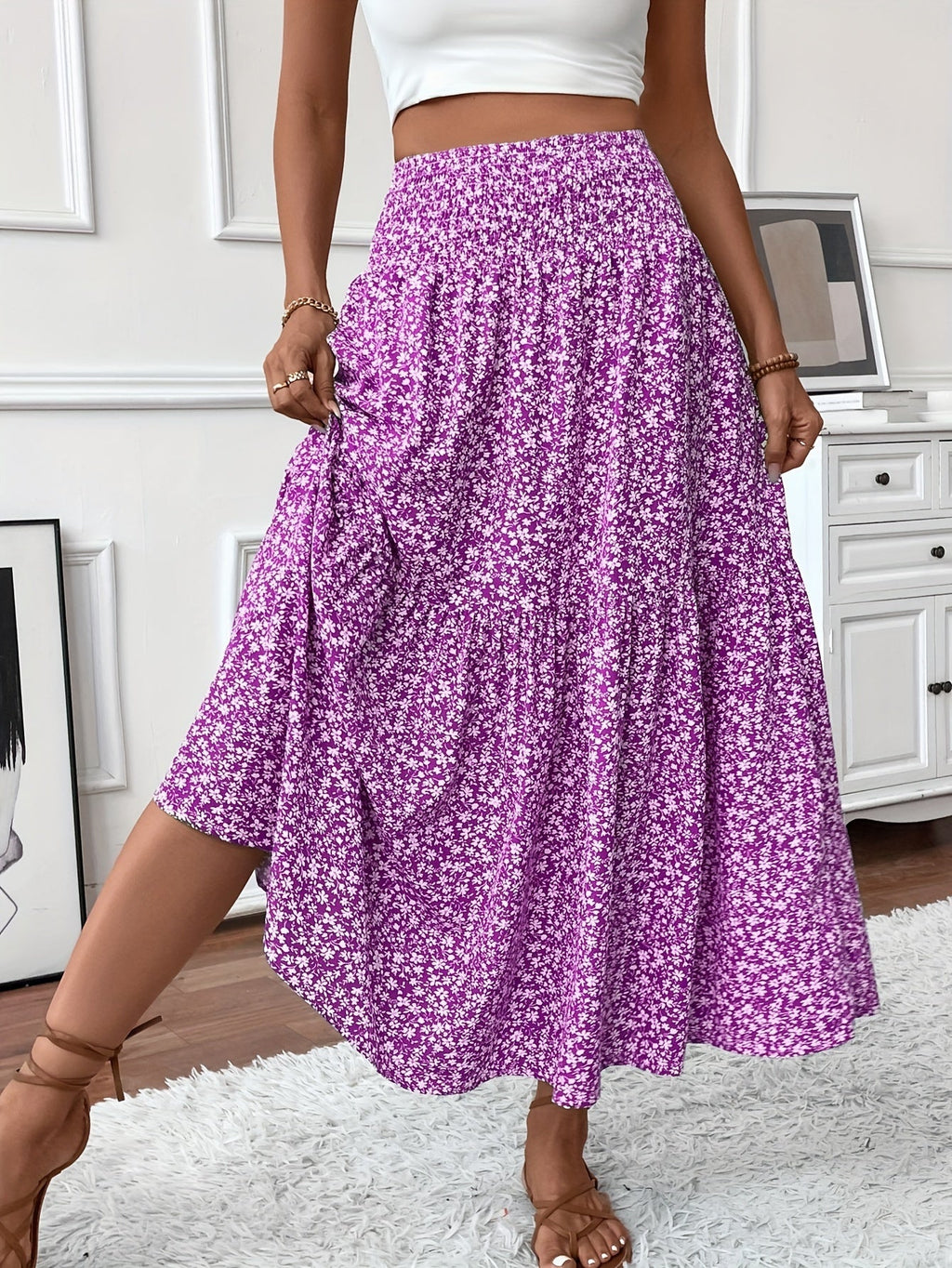 Women's Maxi Floral Skirt