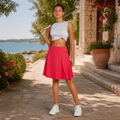 Damen Sommer-Skort mit UPF50+, hoher Taille, Faltenrock, integriertem Futter und Taschen | Freizeit-Sportrock