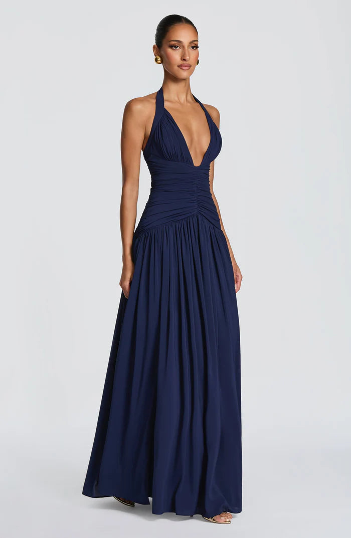 Sleeveless Women's Maxi Dress with a V Neck | Flowy Summer Dress