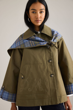 Reversible Cropped Trench Coat | Chic Layered Look for Women