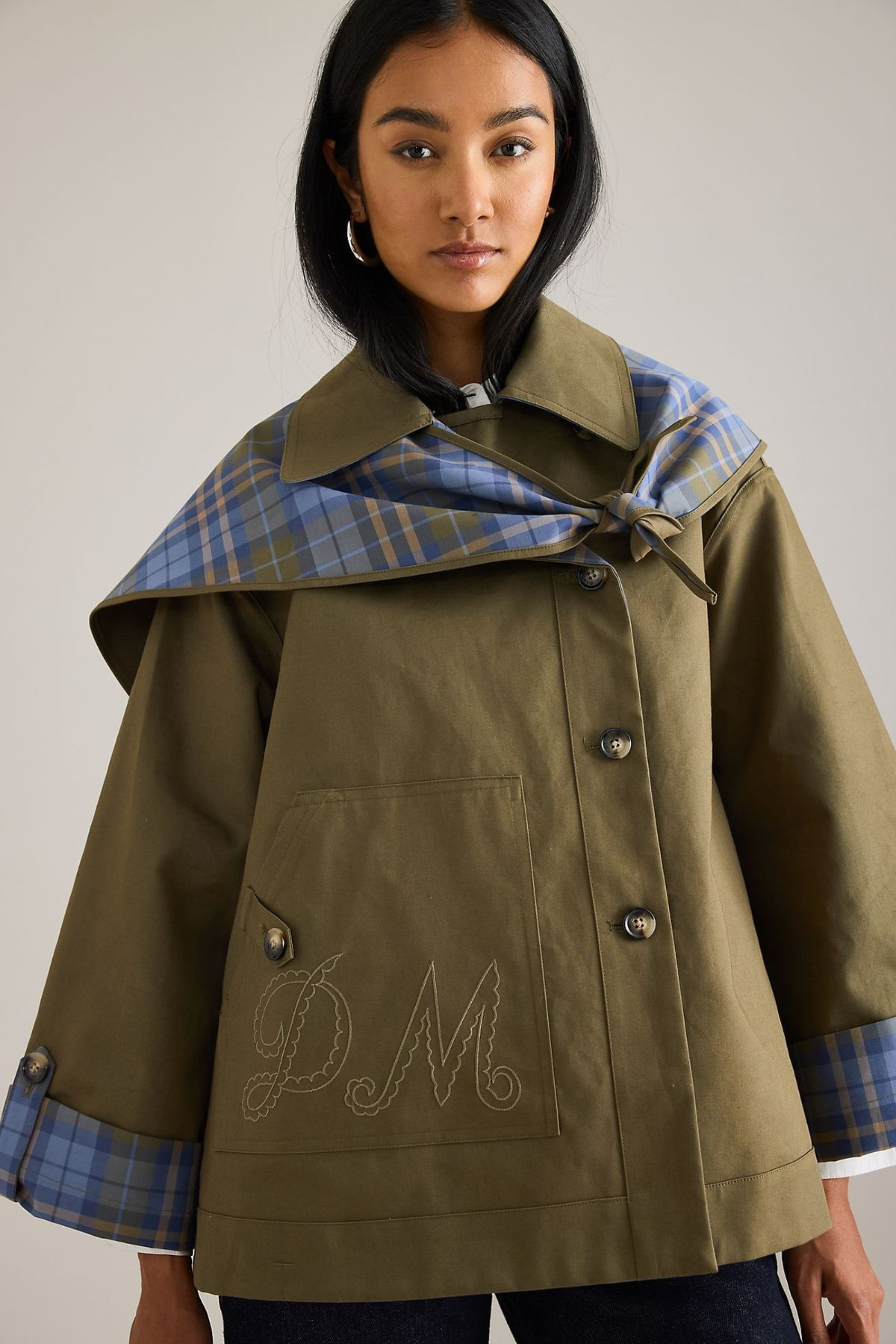 Reversible Cropped Trench Coat | Chic Layered Look for Women