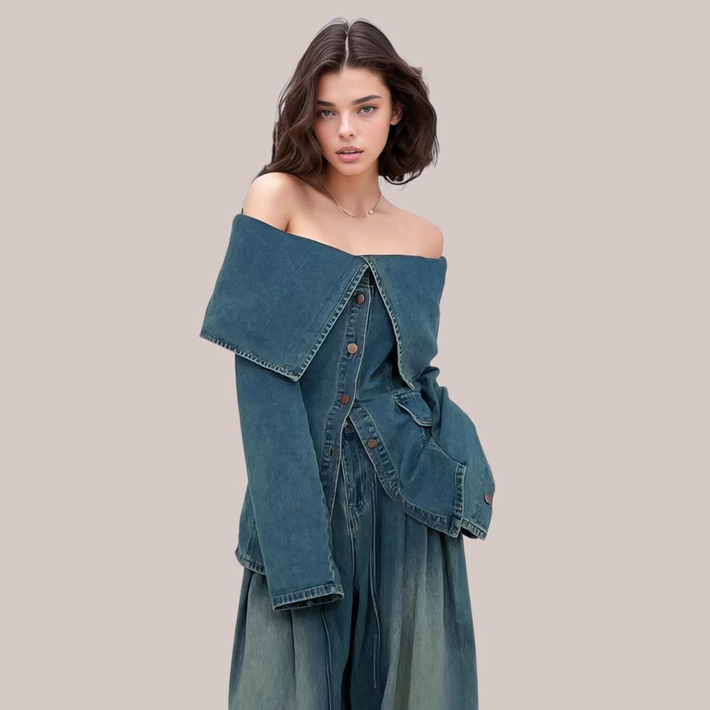 Modische Jeansjacke für Damen mit eleganten Knopf-Akzenten