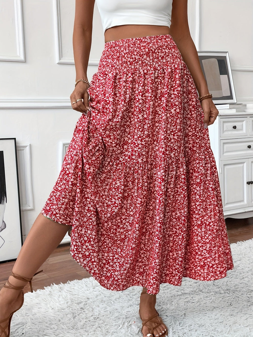 Women's Maxi Floral Skirt