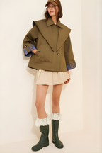 Reversible Cropped Trench Coat | Chic Layered Look for Women