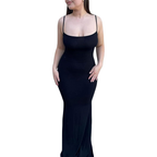Classic Long-Length Bodycon Dress – Figure Hugging Shapewear for Women