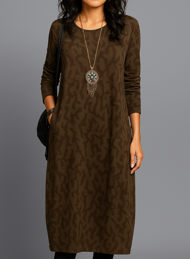 Women’s Winter Dress | Long Sleeve Midi With Pockets