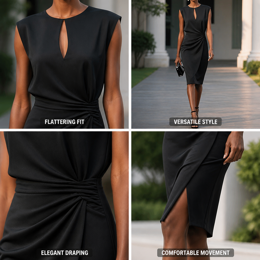 Women’s Sleeveless Midi Cocktail Dress | Elegant Party & Evening Dress