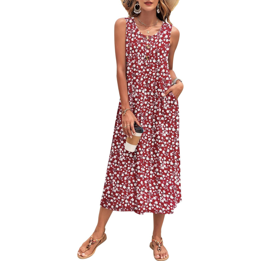 Maxi Summer Dress – Lightweight Button Down for Women
