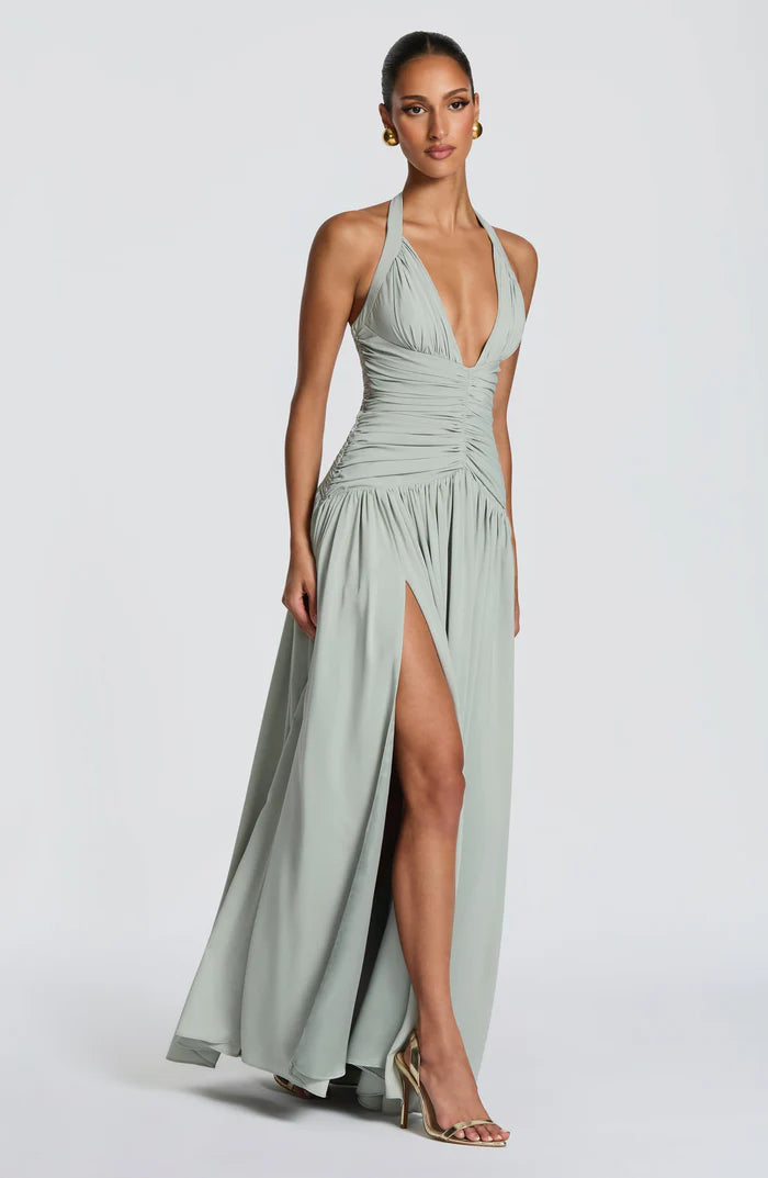 Sleeveless Women's Maxi Dress with a V Neck | Flowy Summer Dress