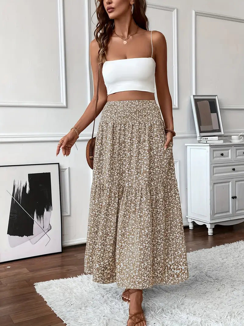 Women's Maxi Floral Skirt