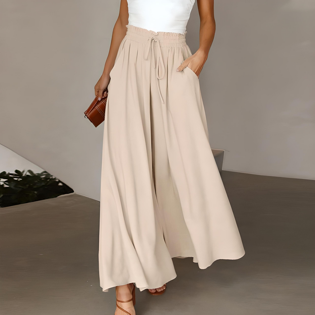 Women Effortlessly Chic Classic Wide Leg Pants