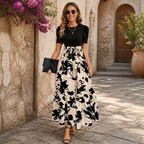 Women's Maxi Dress Floral Pattern High Waist A Line Summer | Lightweight Boho Dress
