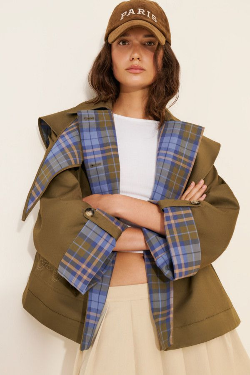 Reversible Cropped Trench Coat | Chic Layered Look for Women