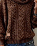 Einfarbiger Strickpullover für Damen