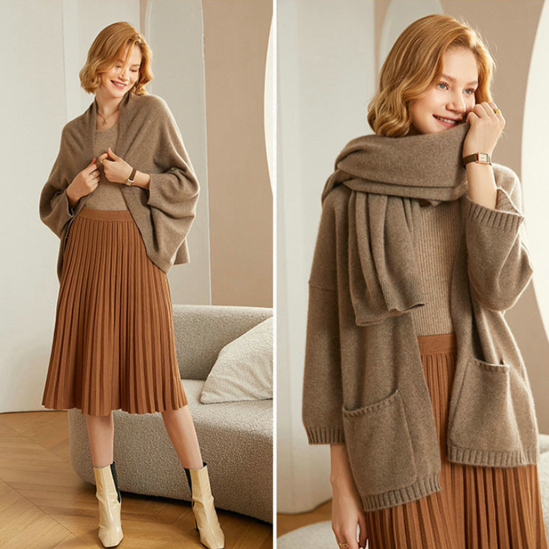 Women's Warm Merino Shawl