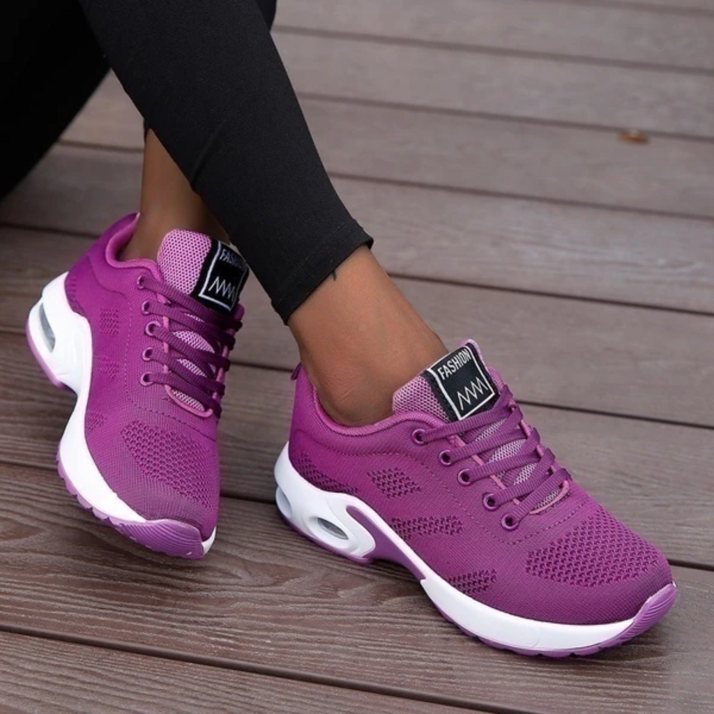 Women's Autumn Running Shoes with Cushioned Sole, Breathable Mesh and Lightweight Feel - Purple