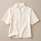 Damen Stehkragen Minimalistische Strukturierte Bluse | Leichte Bluse