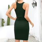 Figurbetontes Bodycon-Kleid mit Rüschen und Spaghettiträgern – Party-Shapewear für Damen